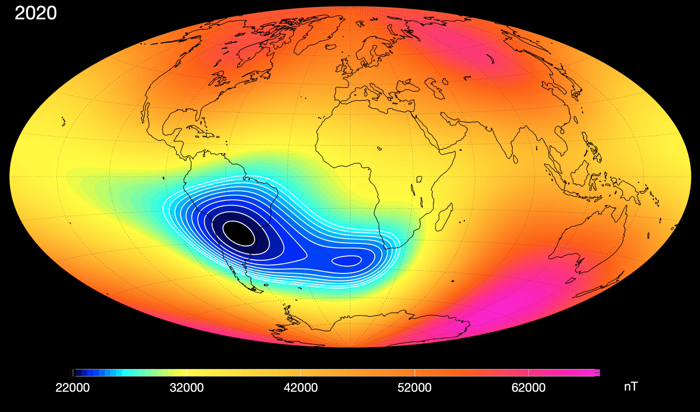 La NASA sta osservando una vasta e crescente anomalia nel campo magnetico della Terra: ScienceAlert.